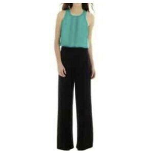 🔥410 Bisou Bisou Michele Bohbot Pant Suit Wide Leg Sleeveless Romper